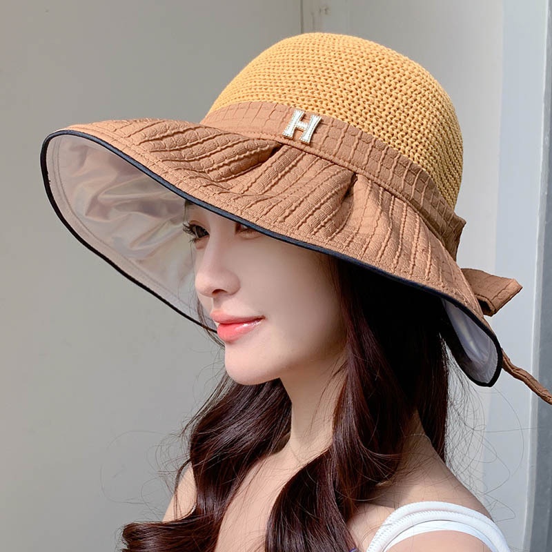 Nón Tai Bèo Rộng Vành Thoáng Khí Đính Nơ Phong Cách Hàn Quốc Thời Trang Mùa Hè Mới Cho Nữ