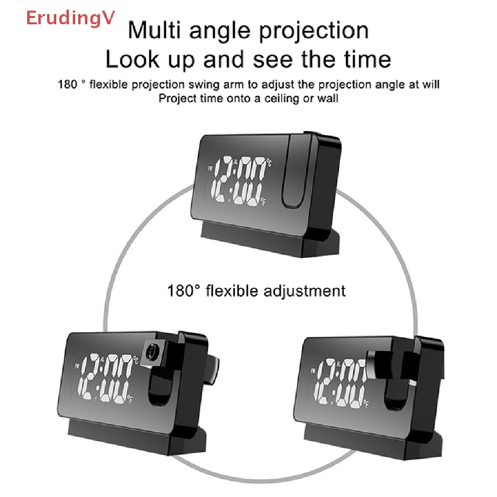 [ErudingV] Đồng Hồ Báo Thức Điện Tử Chiếu Đèn LED Kỹ Thuật Số Mới 2023 Với Pr