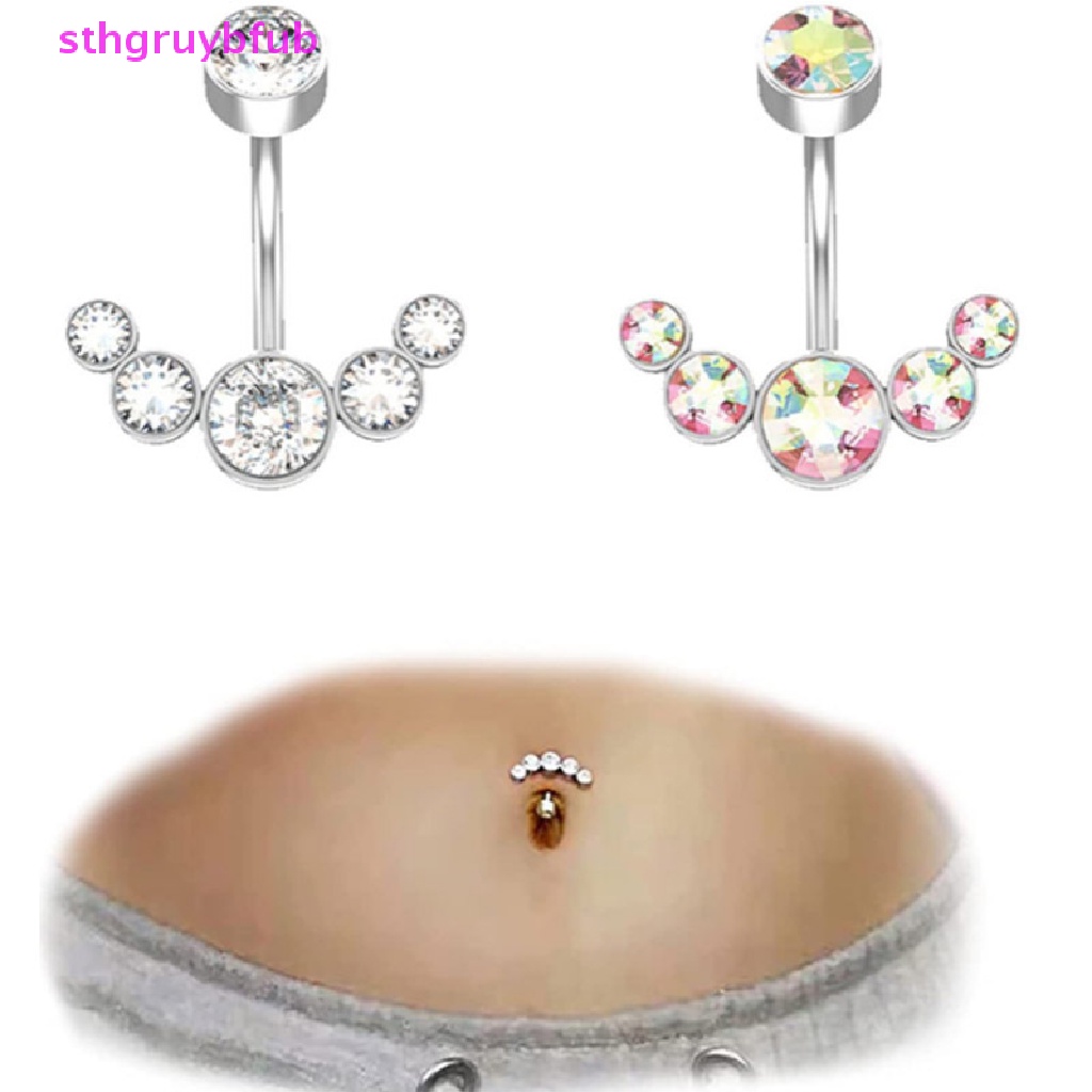 Khuyên Rốn Dạng Thanh Tạ Đính Đá Zircon Cho Nữ