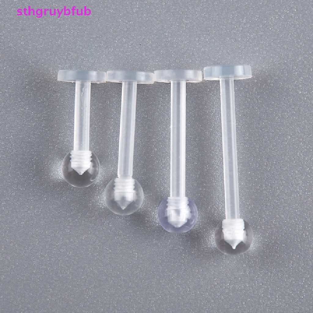 Set 10 Khuyên Môi Bằng Acrylic Trong Suốt Thời Trang