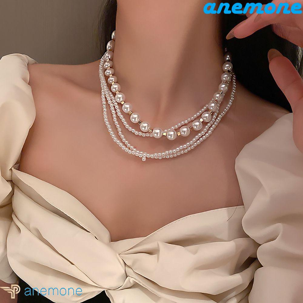Vòng Cổ Choker Bằng Hợp Kim Đính Ngọc Trai Phong Cách Hàn Quốc Thanh Lịch Dành Cho Nữ