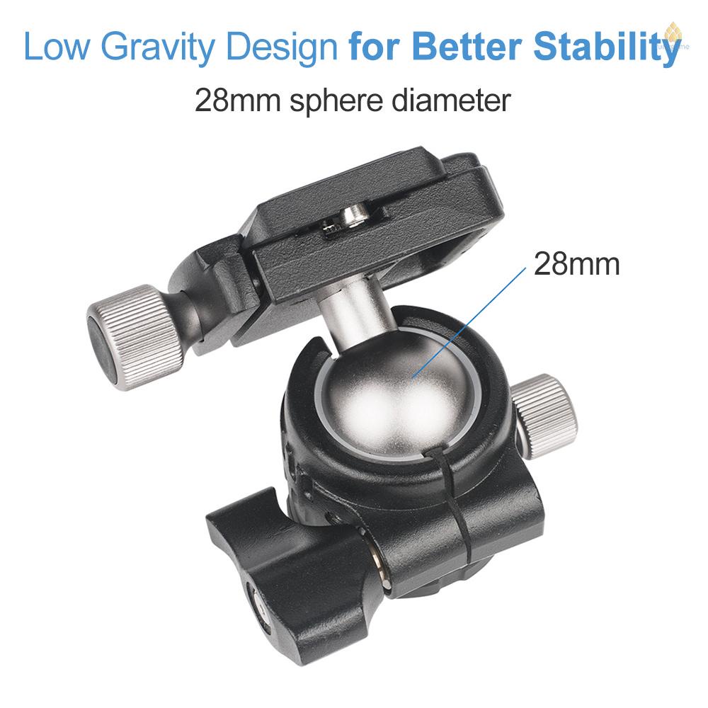 Gậy Ba Chân Đầu Bi Andoer H28S Mini Xoay 360 Độ Hỗ Trợ Chụp Ảnh DSLR