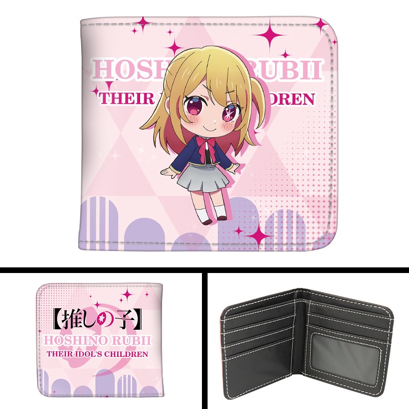 Ví Đựng Tiền Xu Gấp Gọn Phối Khóa Kéo In Hình Anime Oshi no Ko Thời Trang Cho Học Sinh