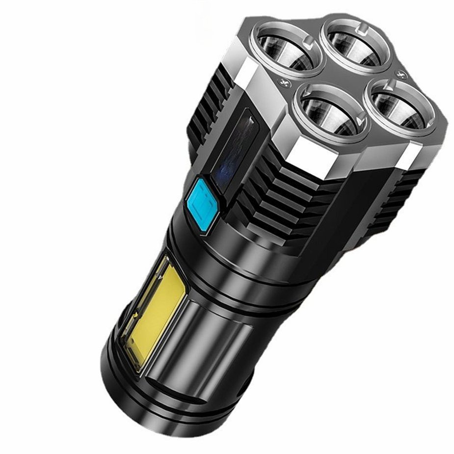 Quad-Core Bright LED Flashlight Strong Light Rechargeable Super Bright