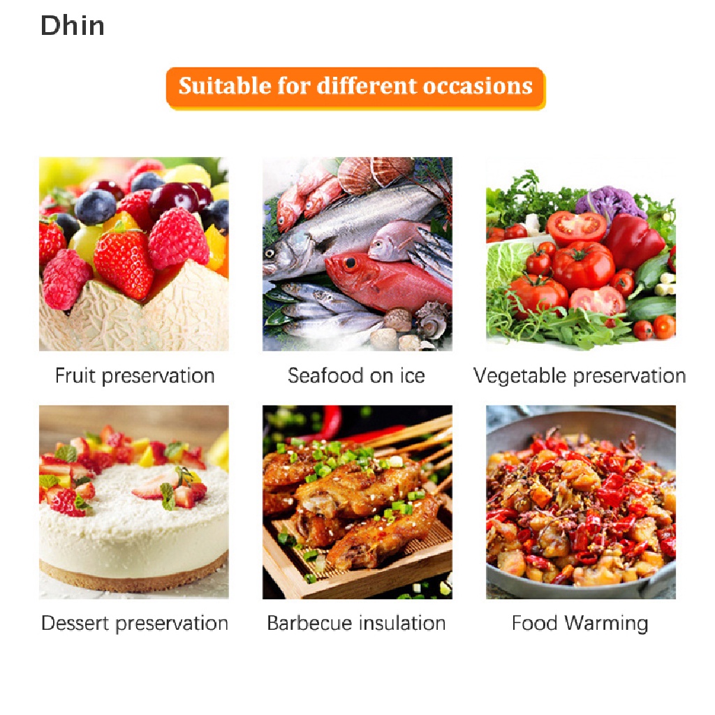 [Dhin] Túi Giữ Nhiệt Đựng Đồ Uống / Thức Ăn Trưa Hình Vuông Lớn Có Khóa Kéo Bằng Thiếc Dùng Khi Đi Dã Ngoại COD