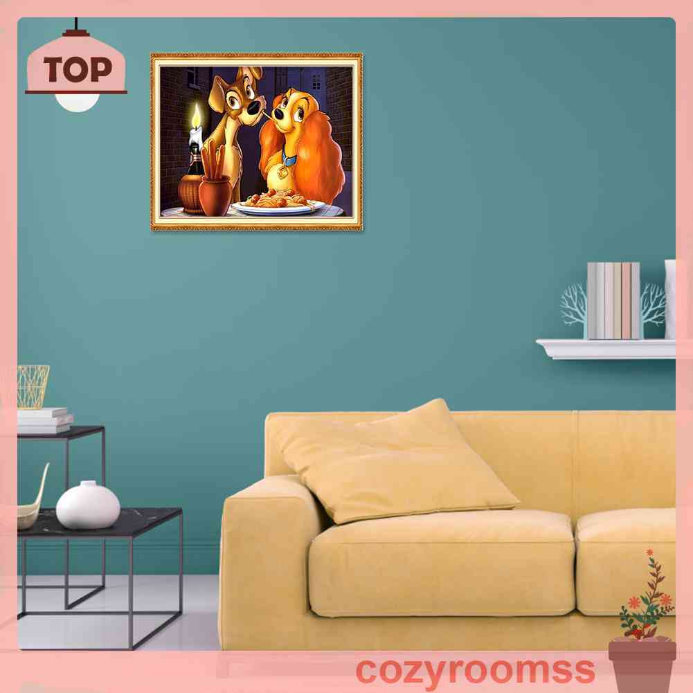 Tranh Đính Đá Kim Cương Toàn Bộ 5D DIY Hình Vẽ Chó