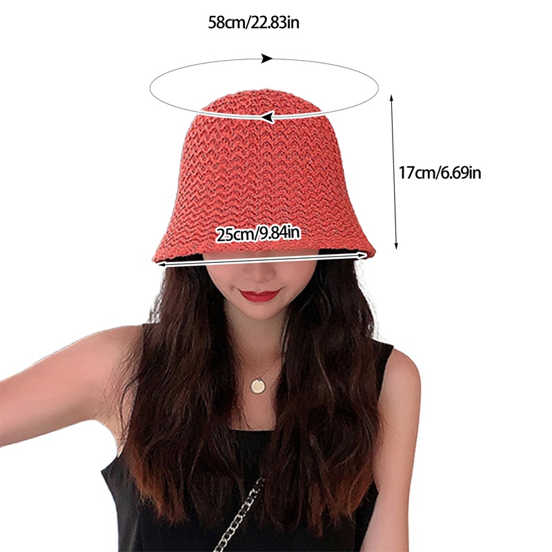 Ygt Mũ Bucket Dệt Kim Thoáng Khí Thời Trang Mùa Hè