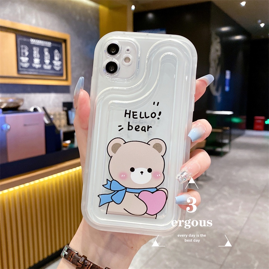 Ốp Điện Thoại Họa Tiết Gấu Hoạt Hình Cho iPhone 14 13 12 11 Pro Max 7 8 Plus SE2020 X XR Xs Max