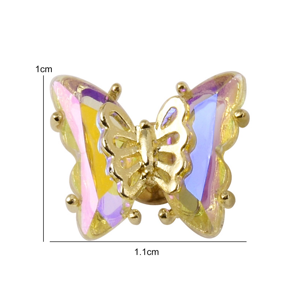 Phụ Kiện Trang Trí Móng Tay Nghệ Thuật Hình Bướm Xoay Pha Lê Lấp Lánh Tinh Tế
