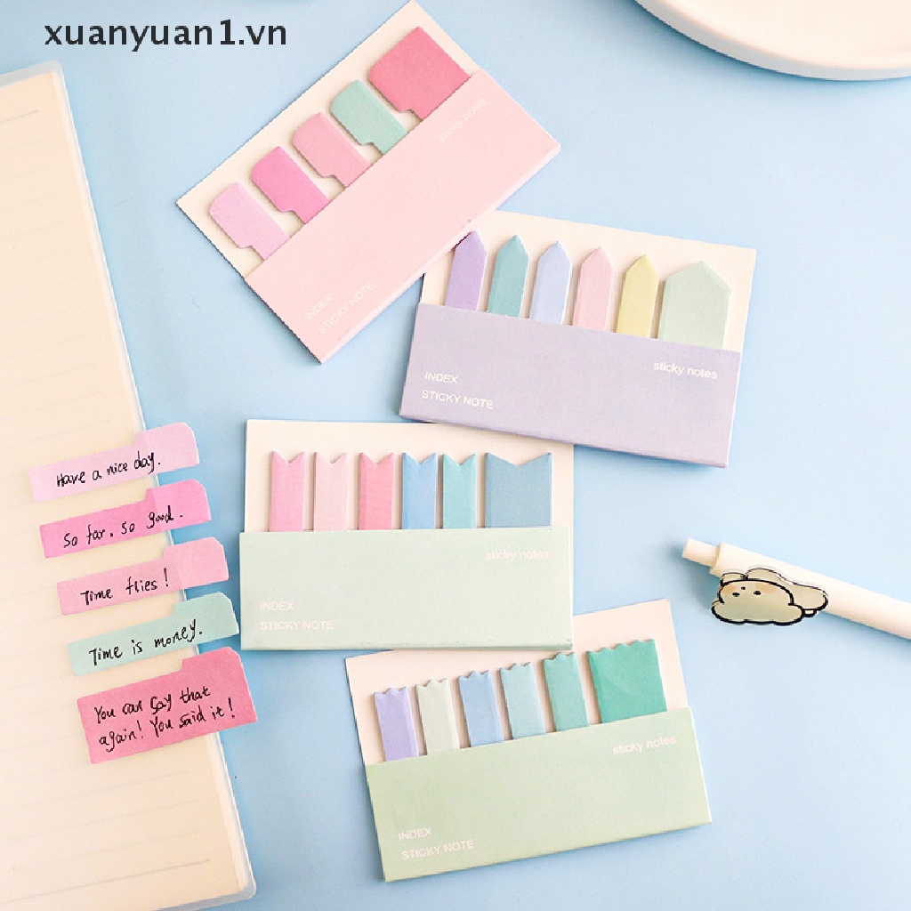 Set 120 Tờ Giấy Ghi Chú Tự Dính Màu Sắc Macaron Xinh Xắn Tiện Dụng