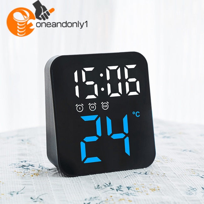 Đồng Hồ Báo Thức Điện Tử Có Đèn Led Hiển Thị Nhiệt Độ Và Ngày Tháng 2 Mức Độ Sáng Điều Chỉnh Được