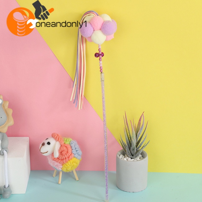 Gậy Trêu Mèo Phối Bóng Lông Tua Rua + Chuông Vui Nhộn