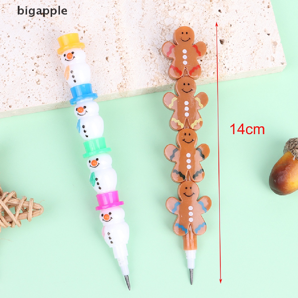 Bigapple Bộ 5 Bút Chì Vẽ Xếp Chồng Lên Nhau Hình Bánh Gừng Giáng Sinh Dành Cho Học Sinh RDG