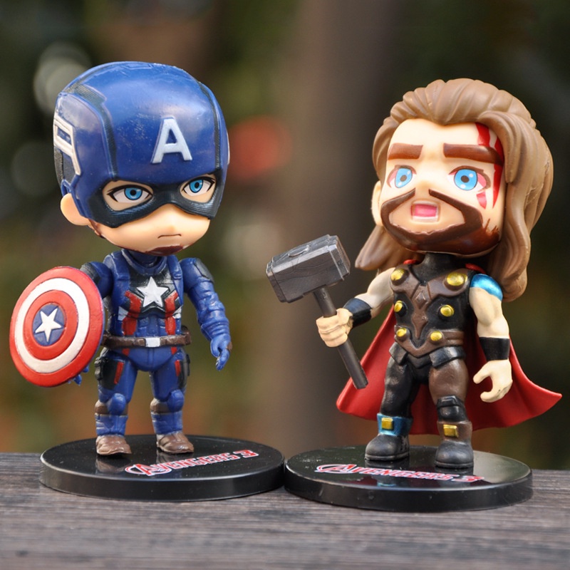 Set 6 Mô Hình Nhân Vật Siêu Anh Hùng Marvel Trang Trí Bánh Kem
