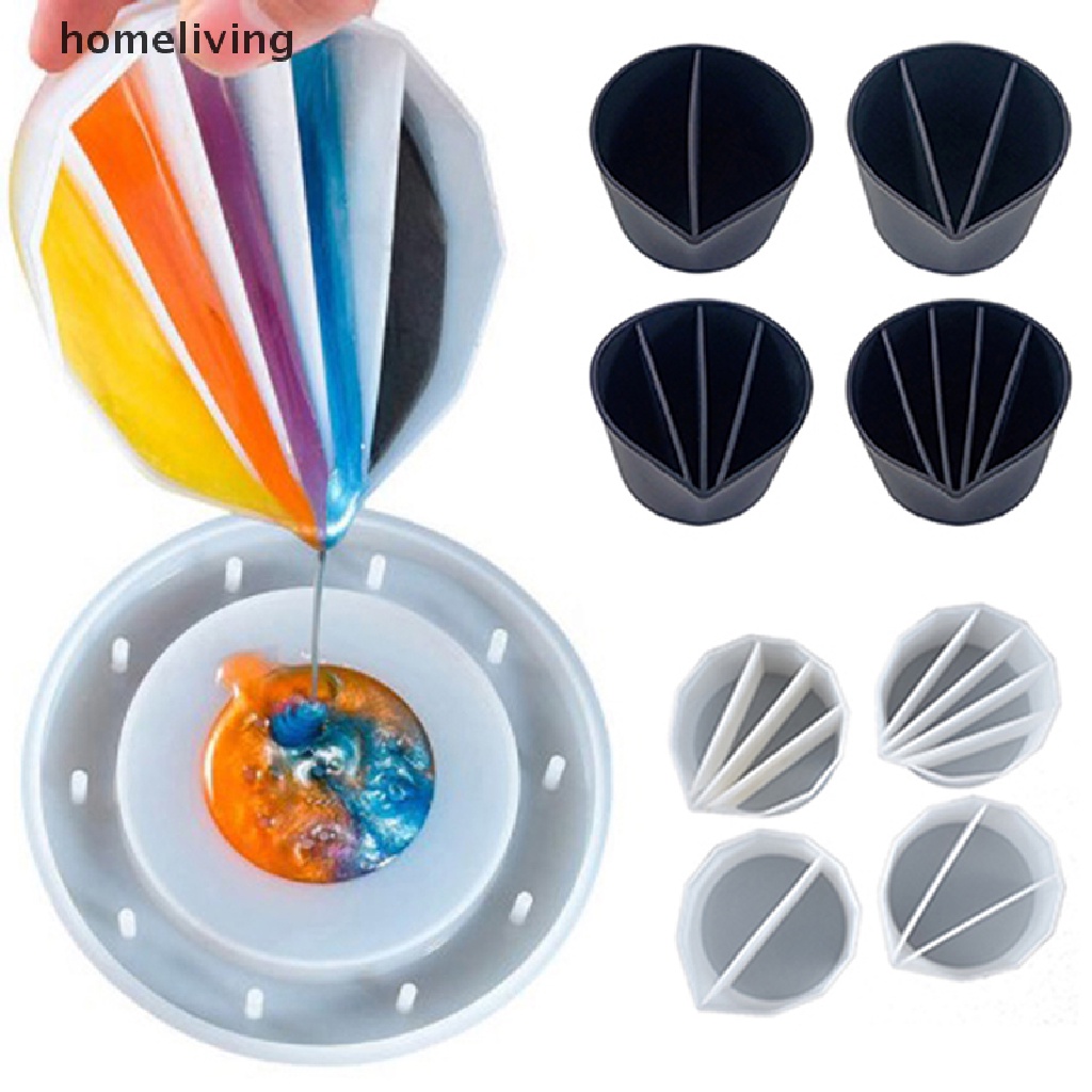 Cốc Silicone Chia 2 / 3 / 4 / 5 Ngăn Có Thể Tái Sử Dụng Tiện Lợi