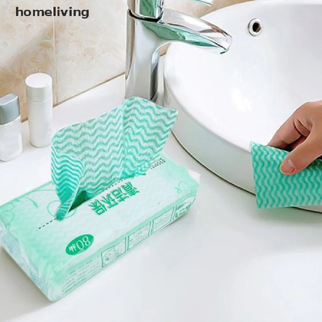 Bộ 80 Khăn Lau Chén Dĩa Bằng Vải Không Dệt Dùng Một Lần Đa Năng Tiện Dụng