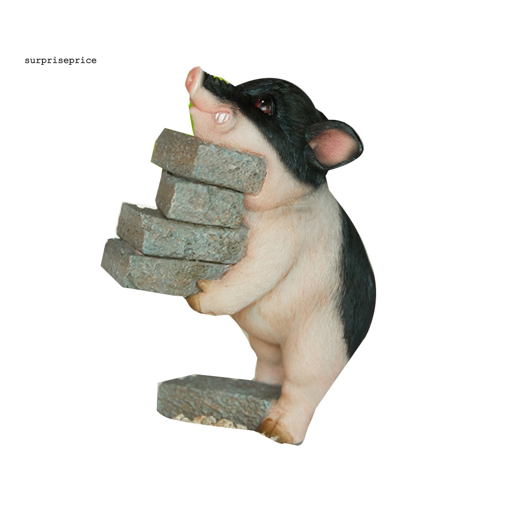 Spa Tượng Heo Đọc Sách Chuyển Động Bằng Nhựa Resin Thủ Công Để Bàn Trang Trí Nội Thấ