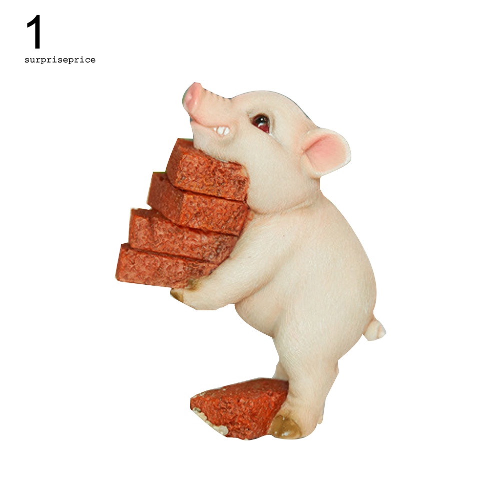 Spa Tượng Heo Đọc Sách Chuyển Động Bằng Nhựa Resin Thủ Công Để Bàn Trang Trí Nội Thấ