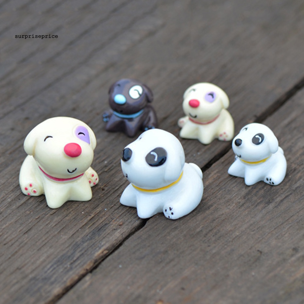 Set 4 Mô Hình Chú Chó Con Bằng Nhựa Resin Dễ Thương Trang Trí Tiểu Cảnh / Nội Thất