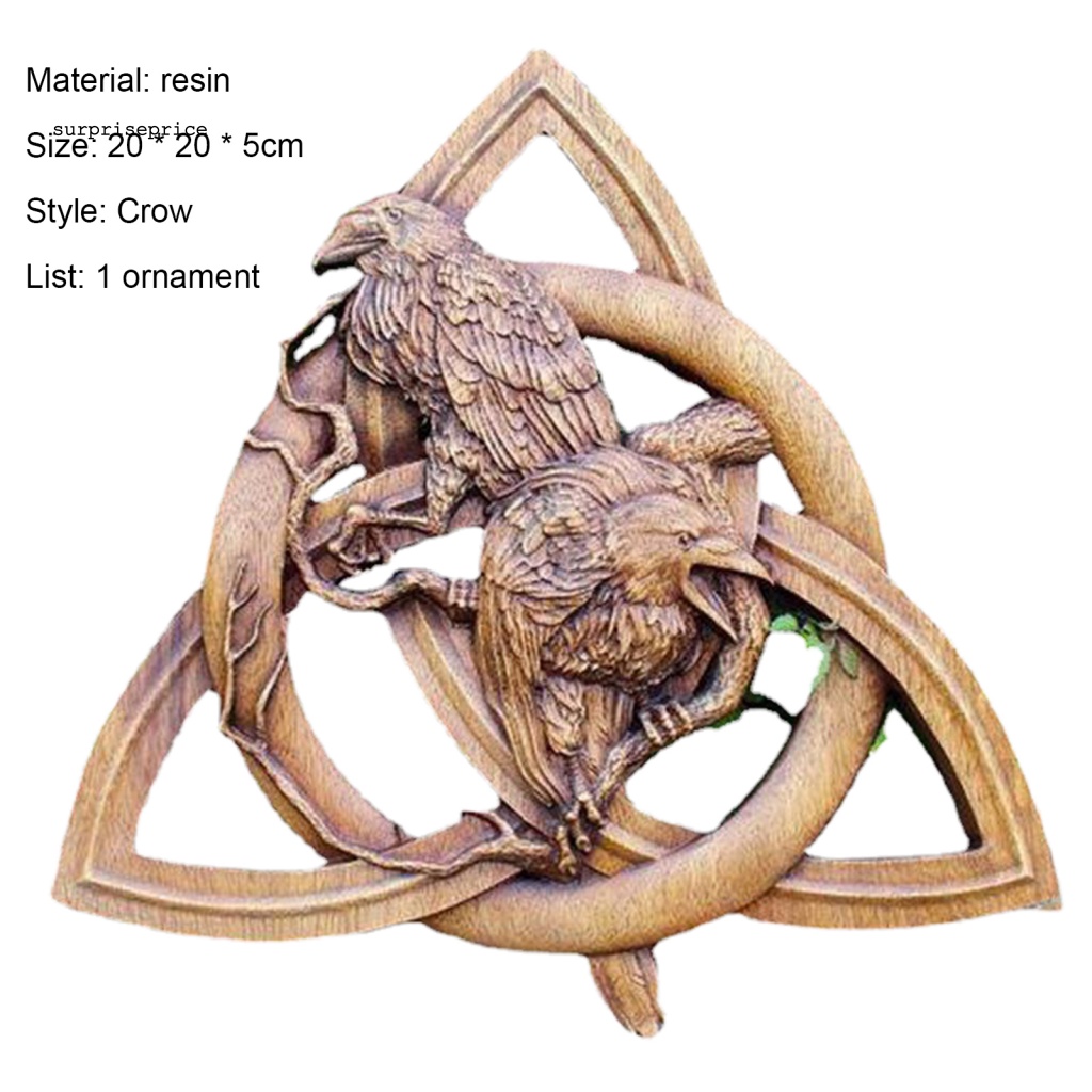 Mô Hình Con Quạ Bằng Nhựa Resin Tinh Tế Dùng Trang Trí Sân Vườn