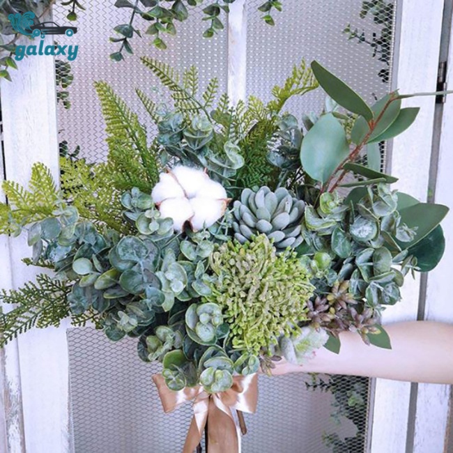 Galaxy Nhánh Cây Bạch Đàn Giả 7 Nhánh Dùng Trang Trí Tiệc Cưới / Giáng Sinh