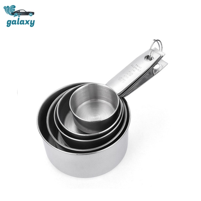 Galaxy Bộ 5 Cốc Đo Lường Bằng Thép Không Gỉ Tráng Gương Nhiều Mẫu Mã
