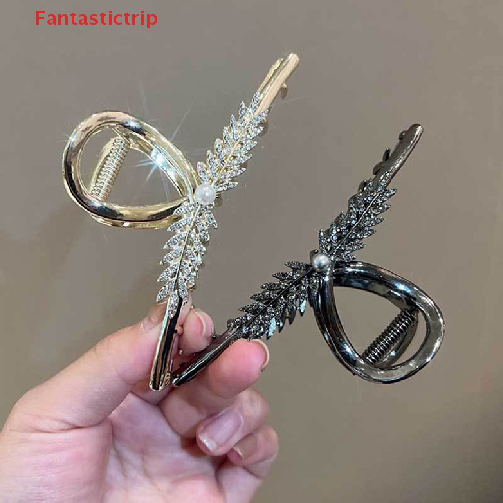 [Fantastictrip] Kẹp Tóc Càng Cua Đính Đá Lấp Lánh Thời Trang Tinh Tế Bằng Kim Loại Cho Nữ Sang Trọng Truy Cập Tóc Sang Trọng