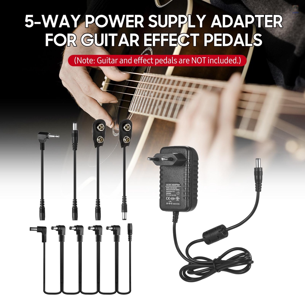 Bộ Nguồn CP-07A DC 9V 1A Với Dây Cáp Kẹp Pin 5 Chiều