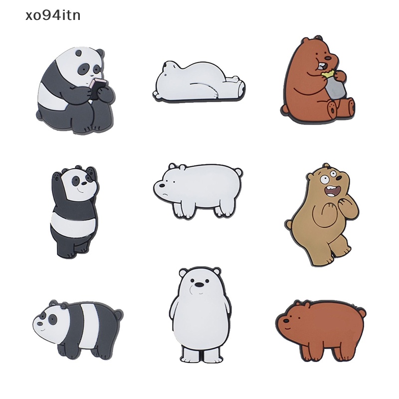 Set 10 Ghim Cài Hình Gấu Hoạt Hình Dễ Thương Dùng Trang Trí Giày DIY