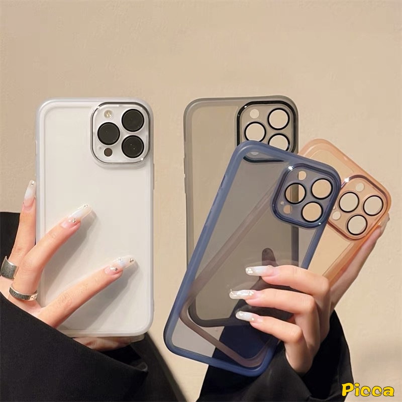 Ốp Điện Thoại Kim Loại Mạ Sang Trọng Bảo Vệ Camera Cho iPhone 7Plus 8Plus XR 11 Pro Max 14 13 12 Pro Max X XS Max 7 8Plus