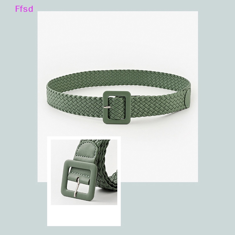 {Ffsd} Mới Thắt Lưng Dệt Khóa Vuông Màu Kẹo Đơn Giản Thời Trang Hàn Quốc Cho Nữ Trẻ Em * Bán Chạy