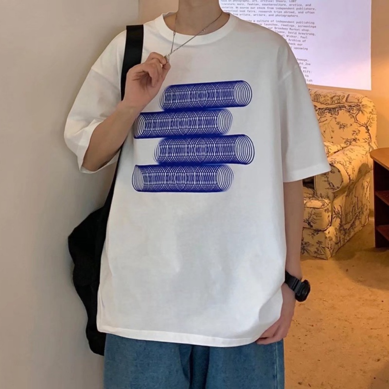 Áo Thun Tay Ngắn In Họa Tiết Phong Cách hip hop Hàn Quốc Thời Trang Cho Nam size M-5XL