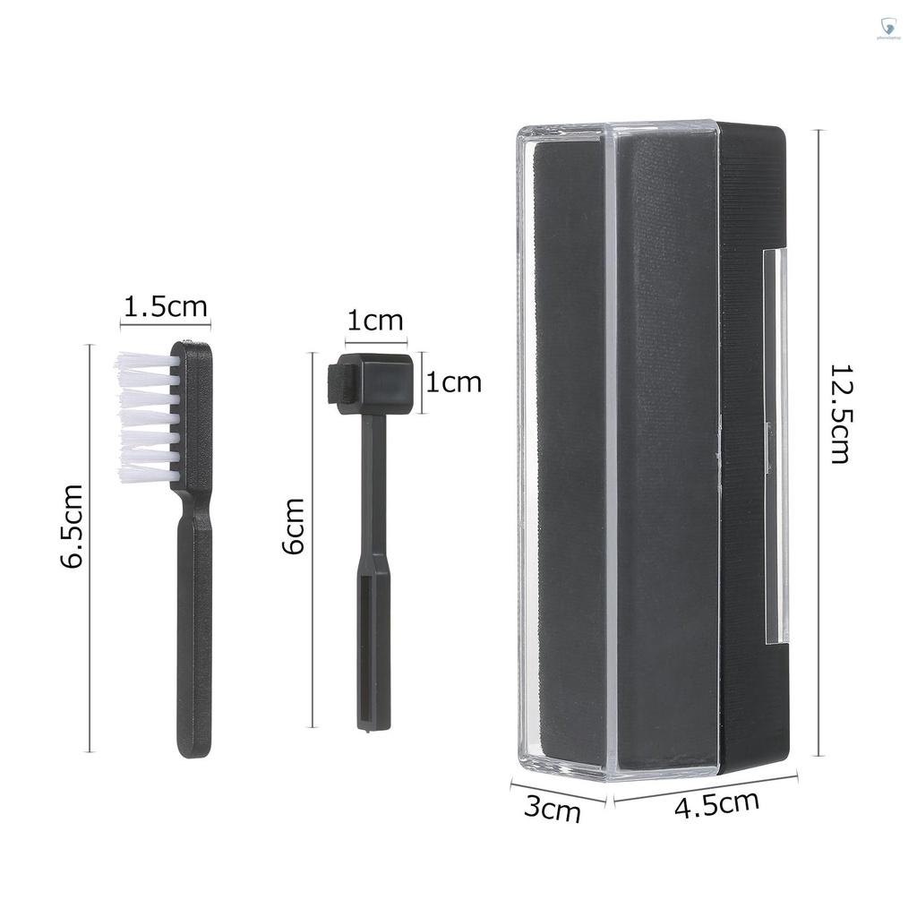 Bộ Dụng Cụ Vệ Sinh Máy Nghe Nhạc Vinyl 3 Trong 1 Với Bàn Chải Sợi Carbon Phối Nhung Thông Dụng Cho Đĩa Quay Đĩa DVD VCD