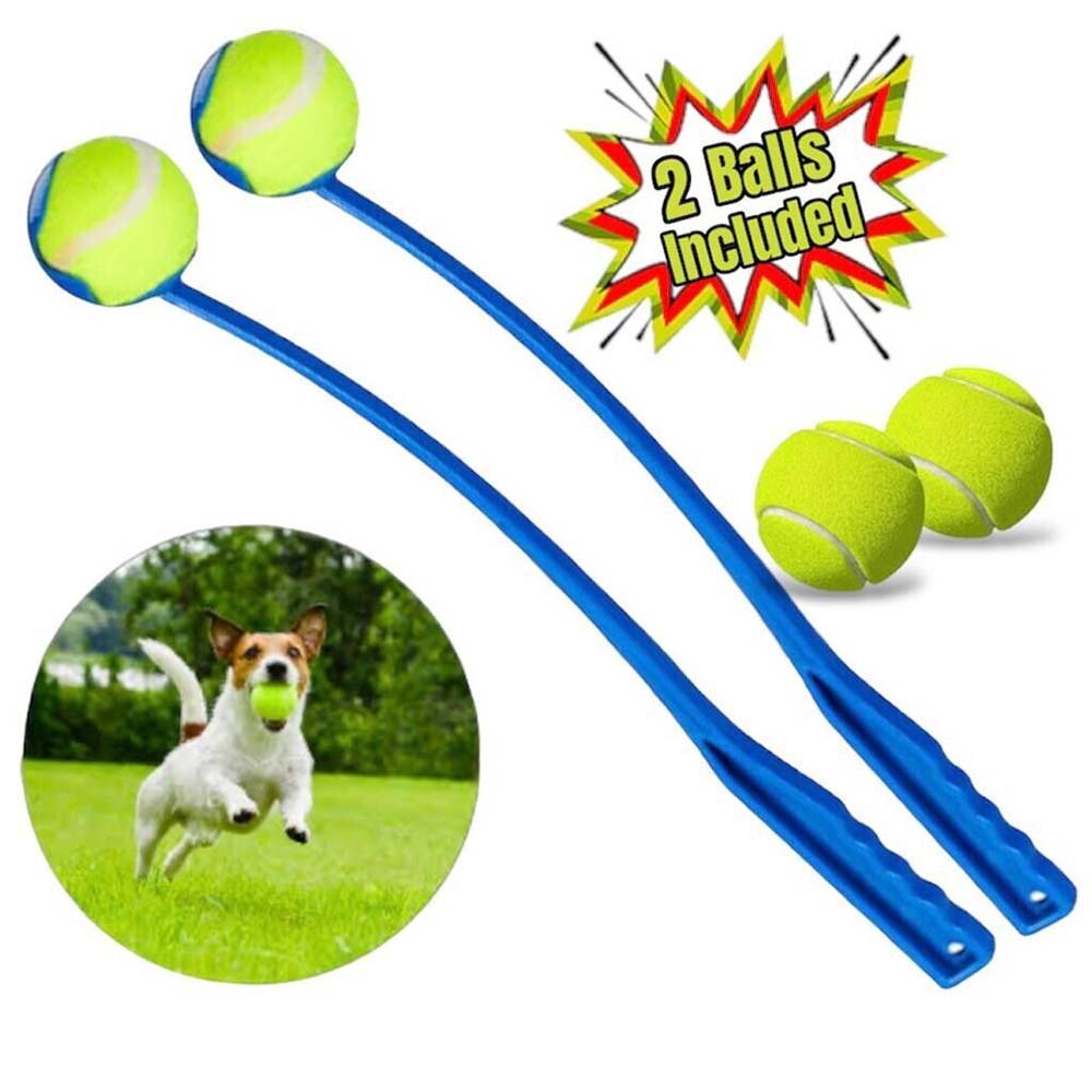 2pcs Outdoor Interactive Dog Toys Dog Training Toy Tennis Chucker Toy Dog Ball Thrower Launcher Fetc