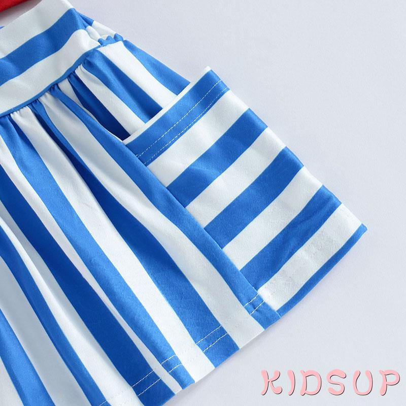 Bộ Áo Tank Top Sát Nách + Chân Váy Kẻ Sọc Co Giãn Thời Trang Mùa Hè Cho Bé Gái 1 Tuổi