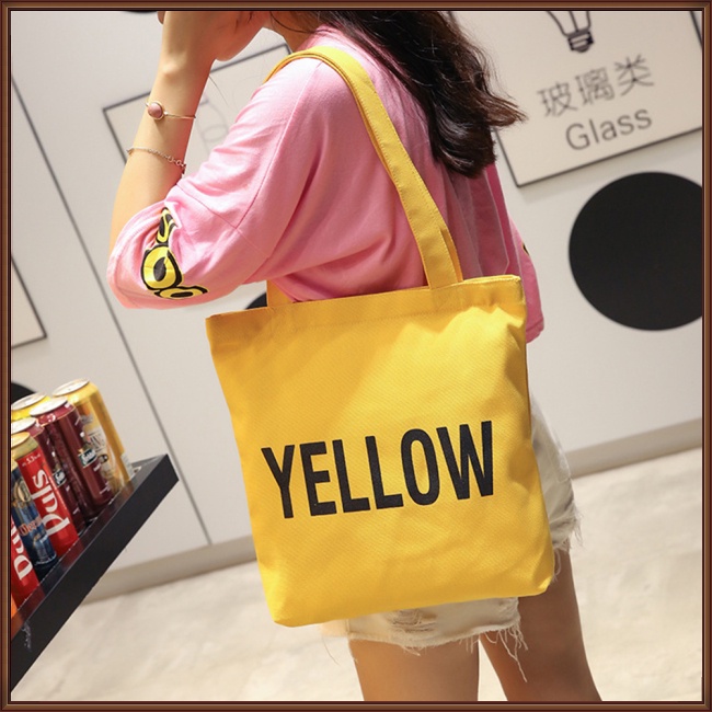 Túi Xách Canvas Đeo Vai In Chữ Thời Trang Cho Nữ