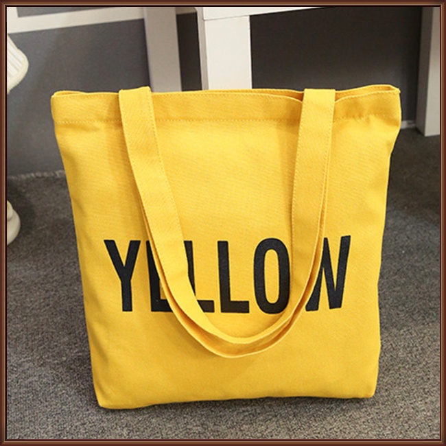 Túi Xách Canvas Đeo Vai In Chữ Thời Trang Cho Nữ