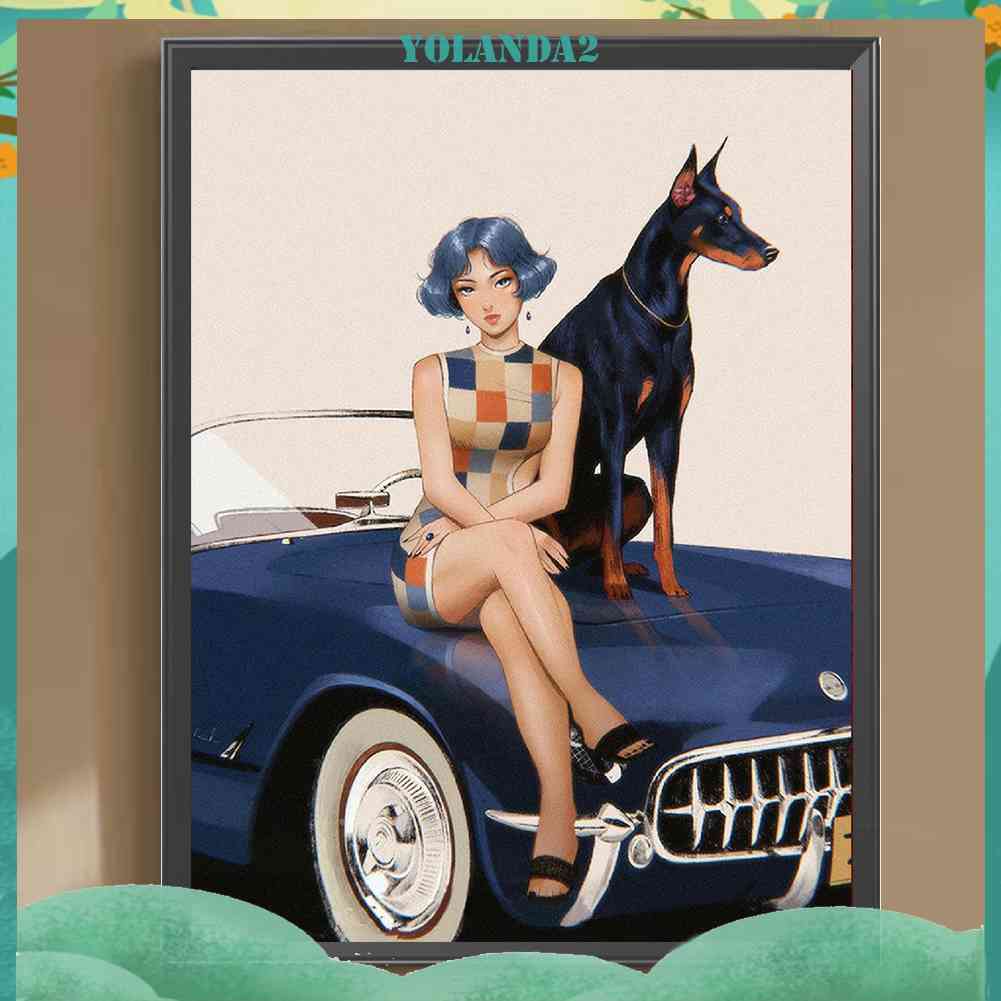 Tranh Đính Đá Kim Cương Toàn Bộ 5D DIY Hình Vẽ Cô Gái Trang Trí Nhà Cửa