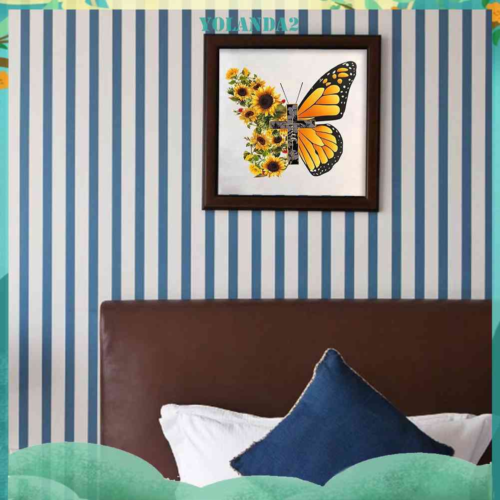 Tranh Đính Đá Kim Cương Toàn Bộ 5D DIY Hình Vẽ Hoa Hướng Dương Bướm