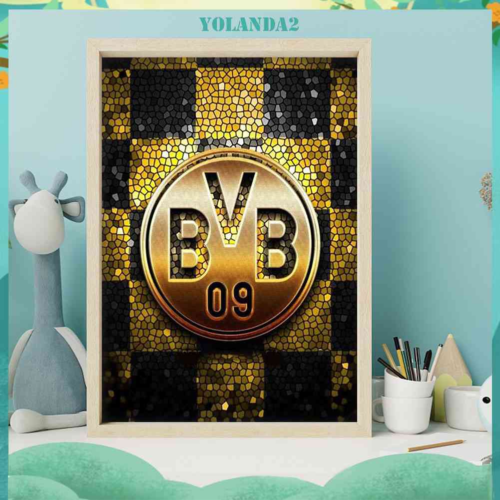 Tranh Đính Đá Kim Cương Toàn Diện Hình Logo Đội Bóng Dortmund