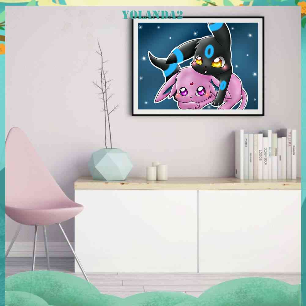 Tranh Đính Đá Kim Cương Toàn Bộ 5D DIY Hình Pokemon