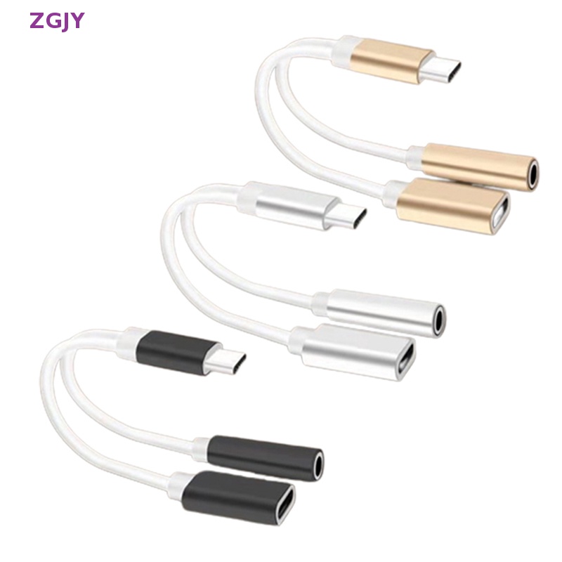 Dây Cáp Sạc / Âm Thanh 2 Trong 1 USB Type C Sang 3.5mm Cho Xiaomi Huawei Mới