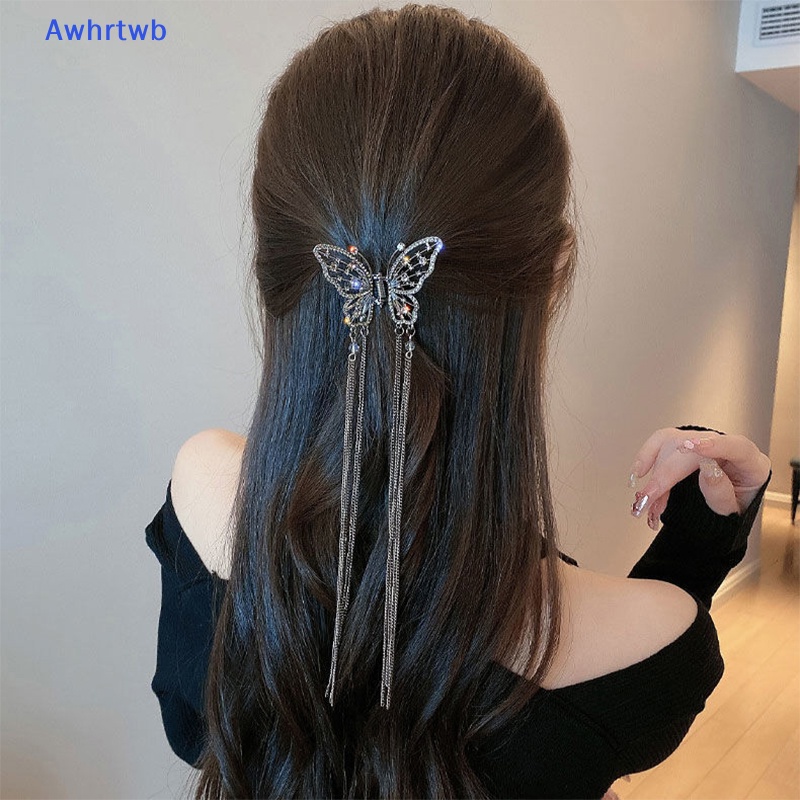 Kẹp Tóc Hình Bướm Đính Ngọc Trai Đơn Giản Cho Nữ Mới