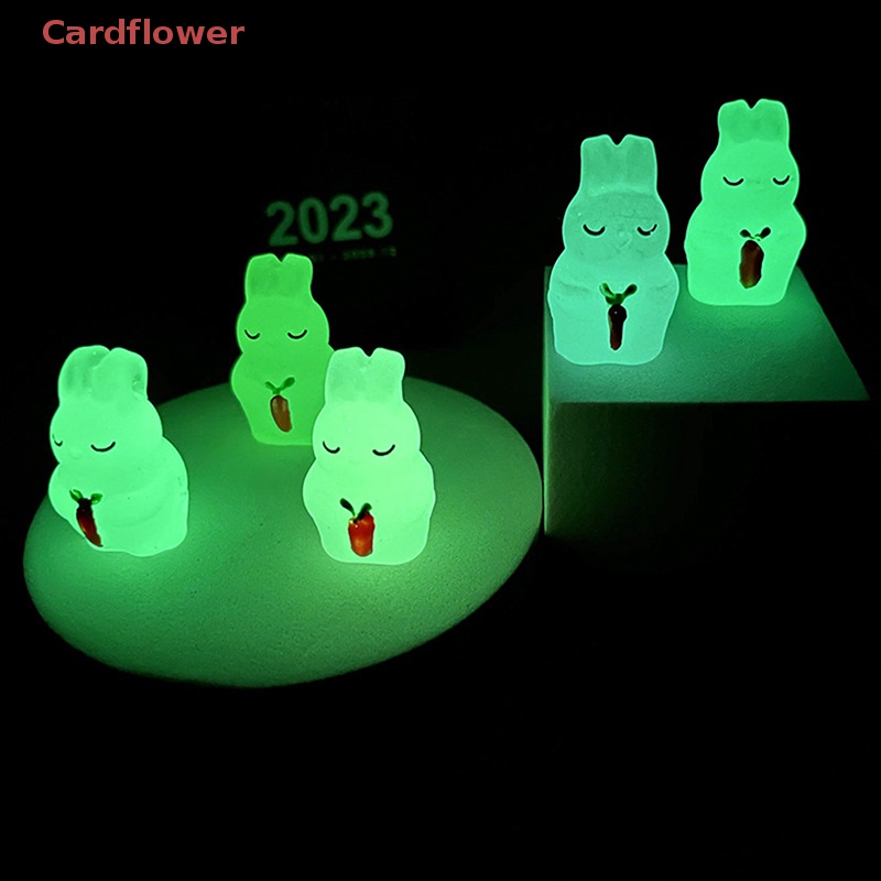 Bộ 2 Búp Bê Thỏ Mini Bằng Nhựa Phát Quang Dễ Thương