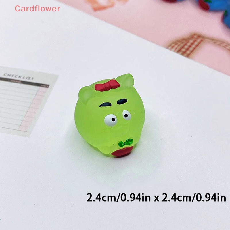 Bộ 2 Chú Gấu Dạ Quang Mini Bằng Nhựa Resin Dễ Thương Dùng Trang Trí Vườn Nhà Mới