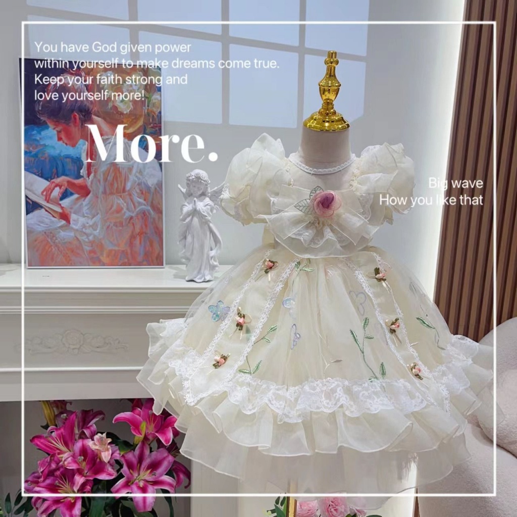 Đầm Công Chúa Lolita Tay Ngắn Thời Trang Mùa Hè 2023 Cho Bé Gái