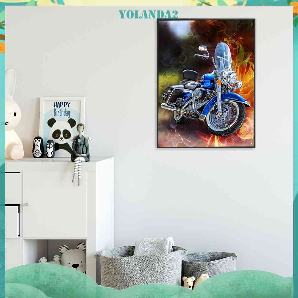Tranh Đính Đá Kim Cương Toàn Bộ 5D DIY Hình Vẽ Xe Máy