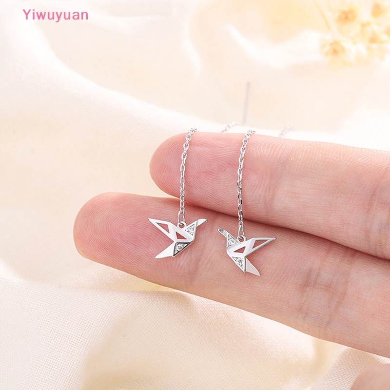 1 Cặp Khuyên Tai Tua Rua Sếu Giấy Origami Đơn Giản Thời Trang Nữ Mới