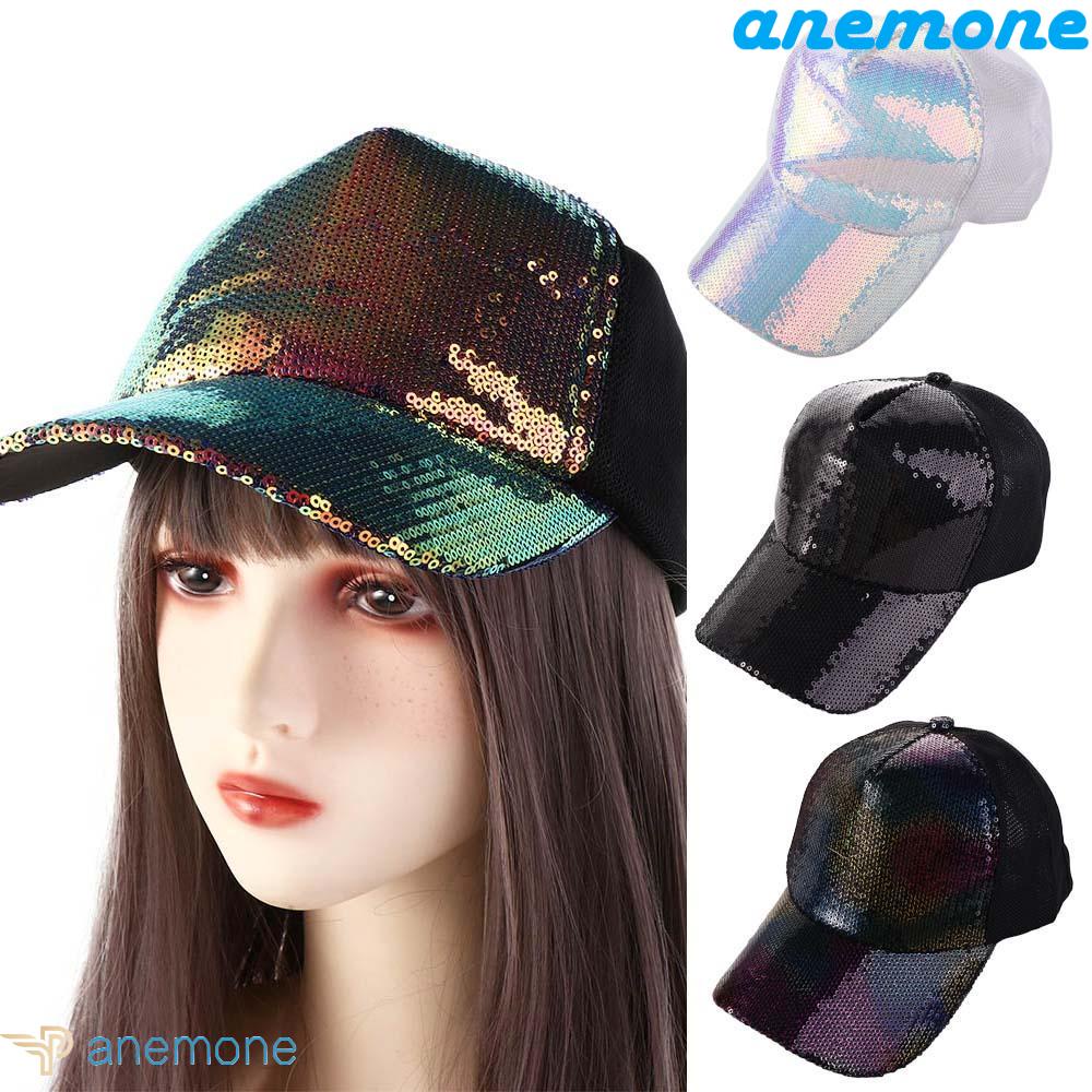 Mũ Lưỡi Trai Phối Lưới Vành Cong Lấp Lánh Có Thể Điều Chỉnh Thời Trang Cho Nam Và Nữ