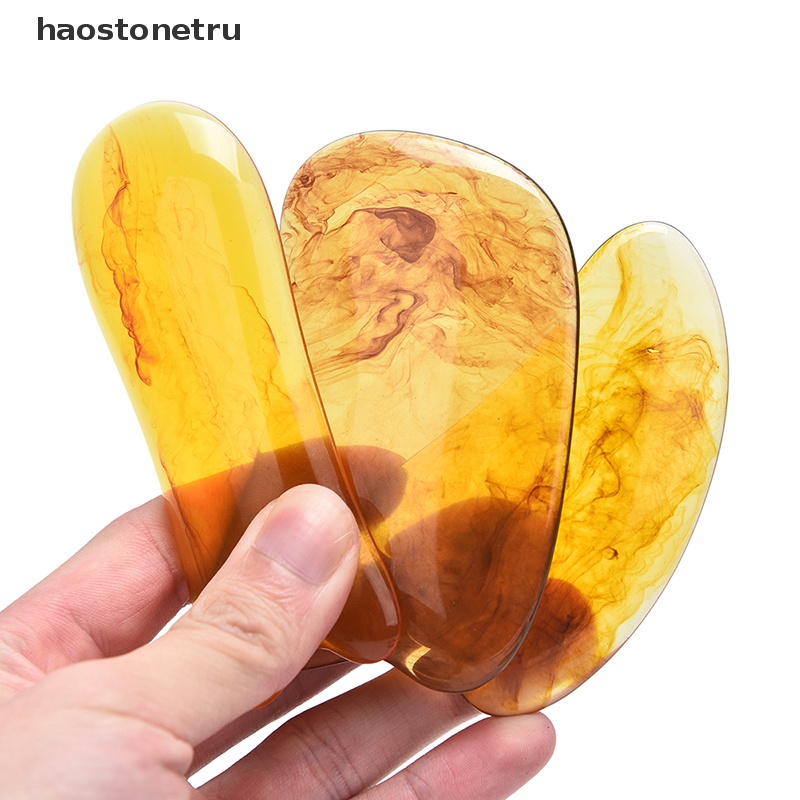 Ru Dụng Cụ Cạo Sáp Ong Mát Xa Bằng Resin Tự Nhiên Màu Hổ Phách